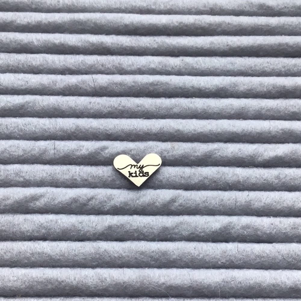 Mini Silver “my kids” Heart Plate